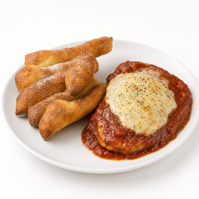 CHICKEN PARMESAN DINNER.