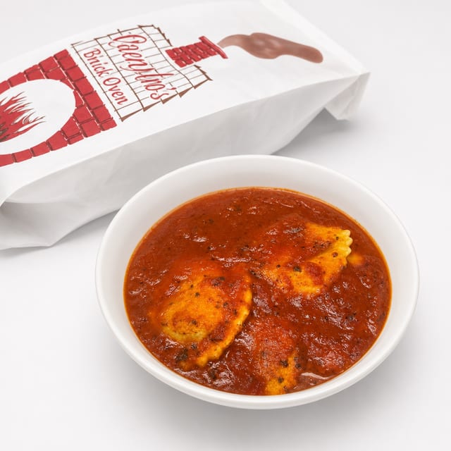 CHEESE RAVIOLI DINNER.