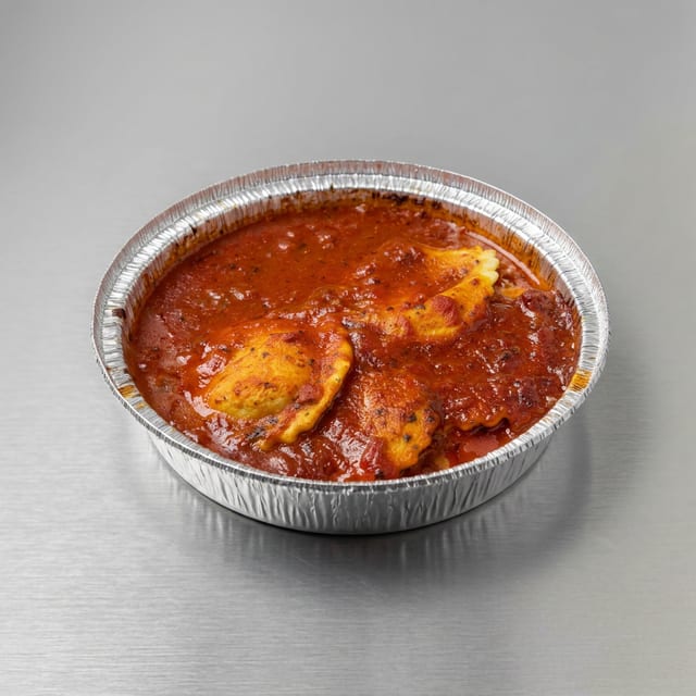 CHEESE RAVIOLI DINNER.