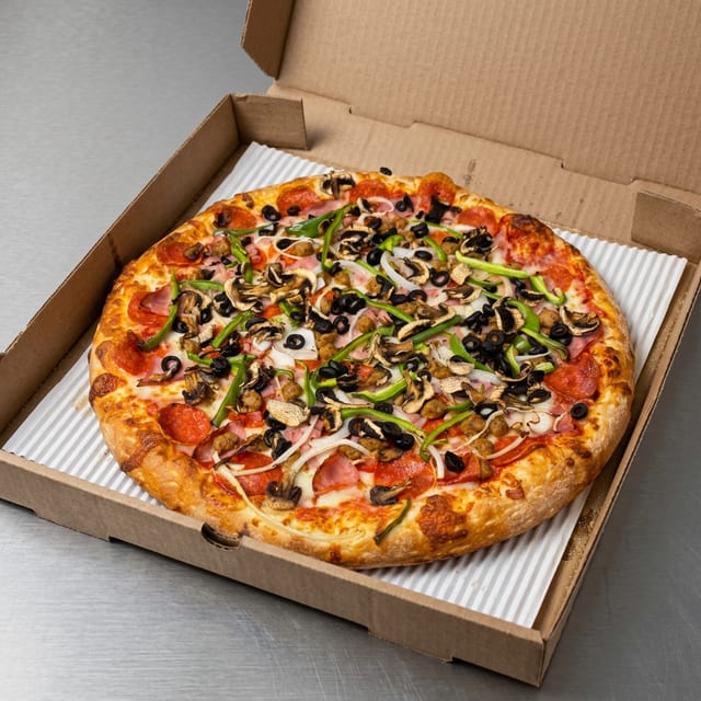 14in LARGE DELUX SPECIALTY PIZZA.