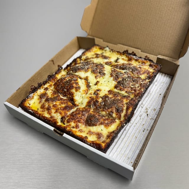DETROIT STYLE CHEESEBREAD.